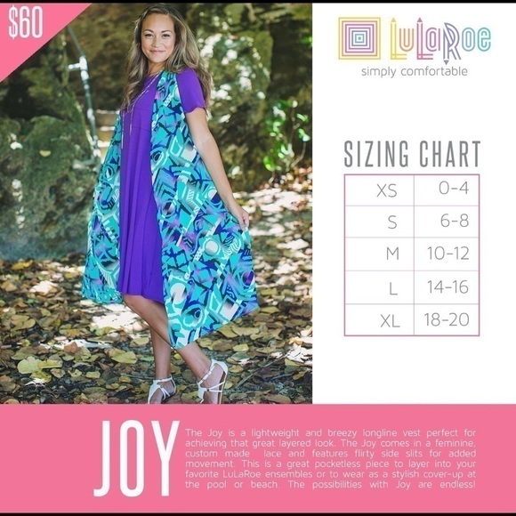 LULAROE Joy Duster Vest In Coral Pink, White & Gray Heathered Knit - Size Large - Picture 6 of 6